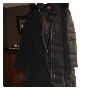 Feather winter jacket- trench coat length
